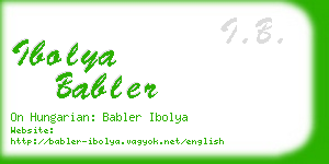 ibolya babler business card